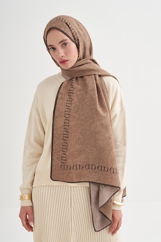 Carell Elenora Monogram Floş Şal Vizon Çok Renkli