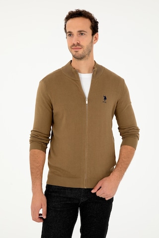 U.s. Polo Assn. Erkek Haki Hırka Triko 50293526-vr027 Haki