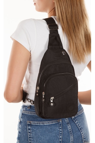 Newısh Polo Accessorıes Unısex Suya Dayanıklı Krınkıl Kumaş Siyah Çapraz Omuz Çantası Günlük,seyahat,okul Siyah