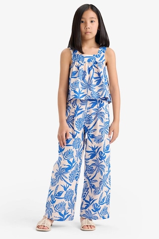 DeFacto Kız Çocuk 2'li Takım Keten Görünümlü Desenli Kolsuz Bluz Pantolon E6610A825HSER134