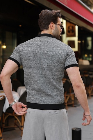 Madmext Siyah Polo Yaka Regular Fit Erkek Triko Tişört E7496