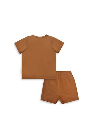 Denokids Dinozor Erkek Bebek T-shirt Kaşkorse Şort Takım Çok Renkli