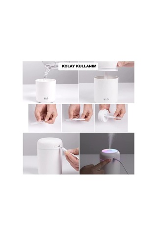 300 Ml Mini Usb Hava Nemlendirici Ve Buhar Makinesi - Led Işıklı Taşınabilir Koku Giderici Masaüstü Difüzör, Ev, Ofis Ve Araç İçi Nemlendirici Karışık Renk: Beyaz, Pembe Veya Siyah Çok Renkli