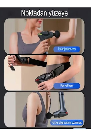 Deanb Aktüel Şarjlı Taşınabilir 3in1 Fonksiyonel Titreşimli Masaj Aleti Siyah