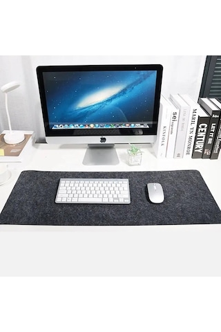 Büyük Keçe Sümen Oyun Mouse Pad Klavye Mat Masa Koruyucu 3mm Antrasit Renk 90x40cm