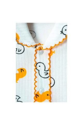 Veramoni Düğmeli İkili Bebek Pijama Takımı Sarı