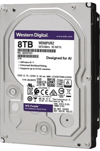 WD Purple 3.5 8 TB 256 MB 7200Rpm WD82Purz