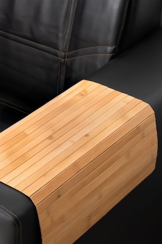 Bambu Koltuk Matı Ahşap Kanepe Koltuk Kenarı Sehpa Yan Sehpa Koltuk Katlanabilir Tepsisi 45x70 Bambu