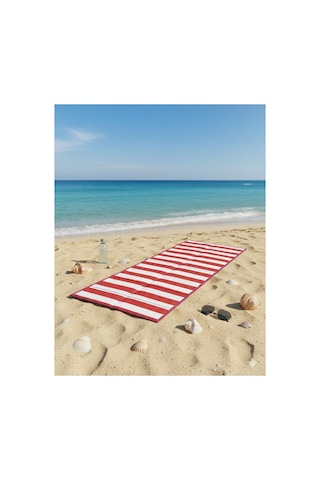 Katlanabilir Plaj Hasırı Piknik Plaj Park Bahçe Teras 70x180 Dış Mekan Halı Kilim Paspas-731 Kırmızı