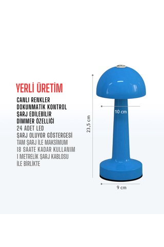 Zenlight Mantar Masa Lambası 320-3 Mavi