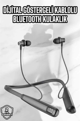 Bay Dijital Göstergeli Kulak İçi Kablosuz Bluetooth Kulaklık Boyun Bantlı Yeni Nesil Najmaddin