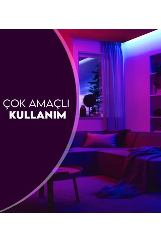 Rgb Şerit Led Set Kumandalı Adaptörlü Renk Renk Çok Renkli Led