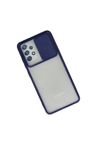 Newface - 266 - Samsung Galaxy A72 Kılıf Palm Buzlu Kamera Sürgülü Silikon - Matxzngz - - Lacivert
