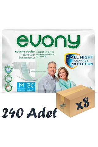 Evony Belbantlı Yetişkin Hasta Bezi Medium 8 x 30'Lu