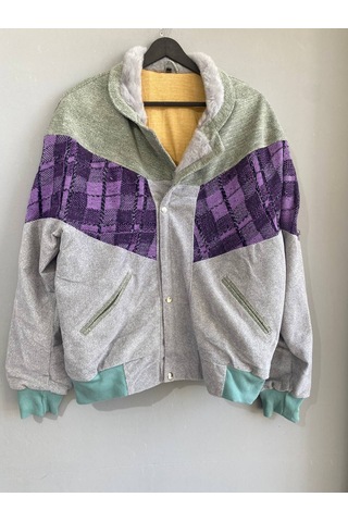 Unisex Aztek Retro Bomber Oversize Desenli Vintage Ceket Ymeg4 Çok Renkli