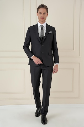Efor Slim Fit Çift Yırtmaç Mono Yaka Klasik Antrasit Takım Elbise Tk 912 Antrasit