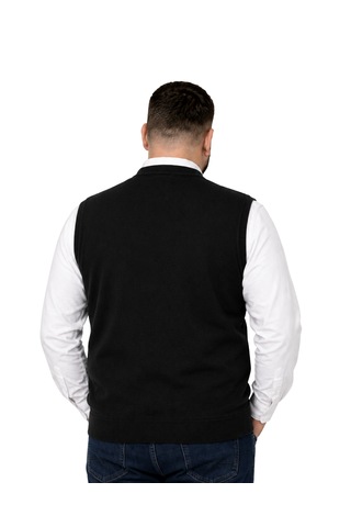 Battalmoda Erkek Büyük Beden Siyah Cepli Triko Yelek 3xl-4xl-5xl-6xl