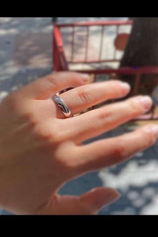 Gümüş 5 Mm Bombeli Düz Klasik Alyans Evlilik Nişan Düğün Yüzük Dy25s6e5 Diğer