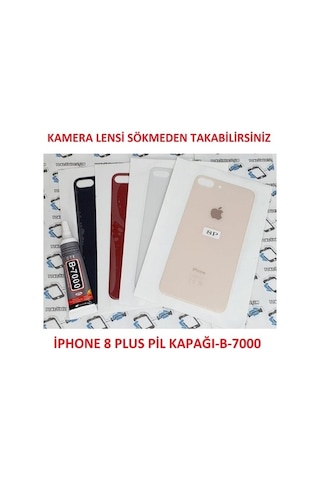 Apple Uyumlu iPhone 8 Plus Arka Pil Batarya Kapağı (Cam) B-7000 (226129979)