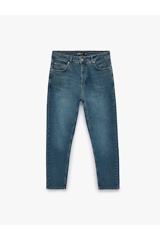 Koton Pamuklu Cep Detaylı Tapered Jean Pantolon - Joe Jean Orta İndigo 7wam40144nd