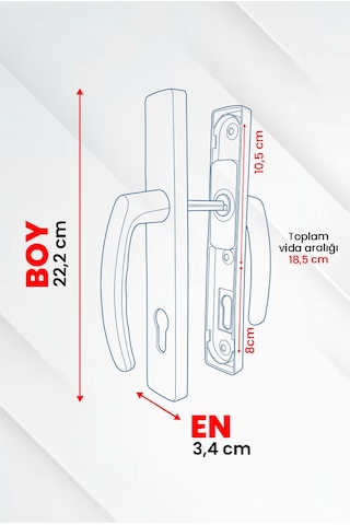 Plastik Yale Barelli Kapı Kolu, Pvc Pimapen, Balkon, Wc, Banyo, Beyaz, 1 Takım