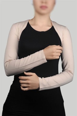Altobeh Uzun Kollu Kadın Tesettür İçe Giyilen Bolero - Bej Çok Renkli