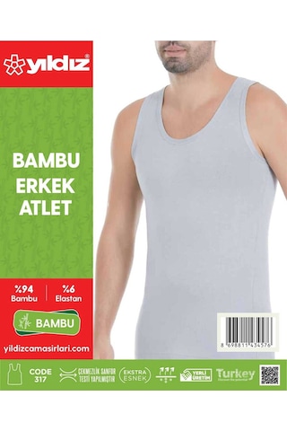 3'lü Beyaz Bambu Likralı Erkek Atlet 315 001