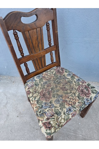 Vintage Masif Ahşap Yemek Sandalye 1 Adet Ac03 Çok Renkli