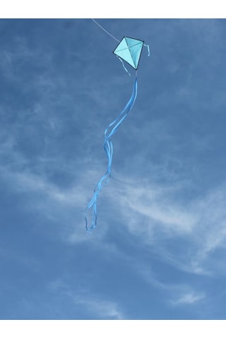 Kumaş Çerçeveli Elmas Uçurtma - Düz Renk(Mavi)