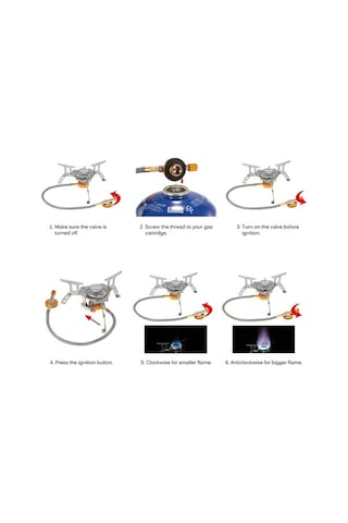 Novahub Soba Brülör Ocak Gaz Sobası + Adaptör, Süper Tasarım Gümüş