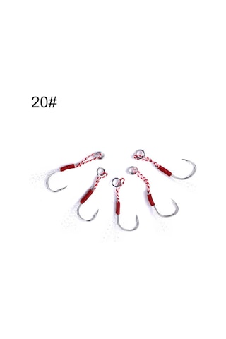 5pcs / Paket Hengjia 20 Bağlanmış Tel Demir Kanca Derin Deniz Balıkçılığı Kancası