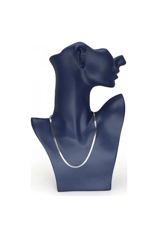 İtalyan 4 Mm Gümüş Rengi Çelik Ezme Zincir 45 Cm Silver
