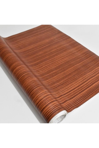 45cm X 10 Metre 1 Rulo Folyo Yapışkanlı Kestane Ahşap Görünümlü Mutfak Duvar Kaplama Folyosu Kağıdı