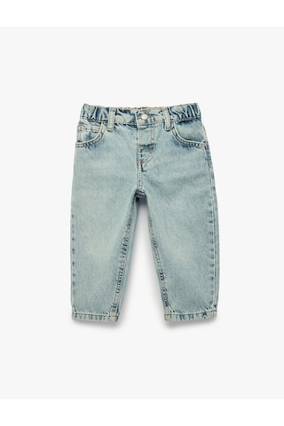 Koton Cep Detaylı Pamuklu Denim Pantolon Orta İndigo 7wmb40001td