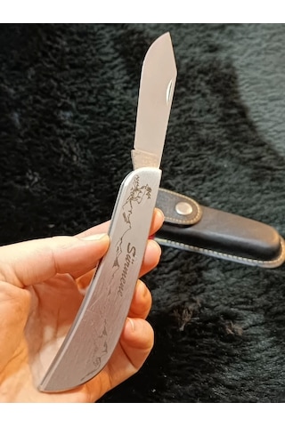 Sürbisa Krom İşlemeli Avcı Kamp Çakı Kamp Bıçağı Tek Kamp Bıçaklı 61808 8.0 Cm Metal