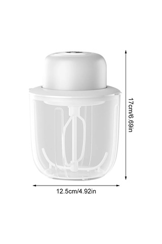 Kosona Usb Şarjlı 3 Vitesli Elektrikli Mikser - Dikey Tasarım, El İstemez, Yemek Grubu Malzeme Bardaklı Beyaz