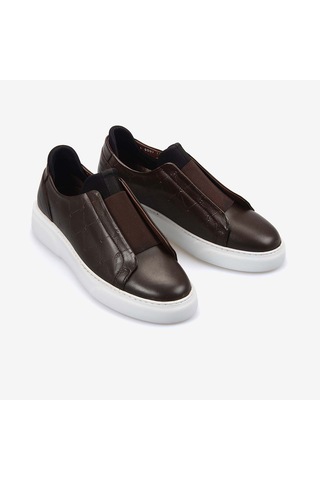 Kemal Tanca Hakiki Deri Erkek Günlük Ayakkabı A9007 Kahve-taba