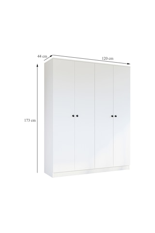 Metalia Gm 052 4 Kapılı Düğme Kulplu Gardrop