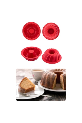 Silicolife 2 Li Silikon Kek Kalıbı Seti, Baton Kek Kalıbı Ve Burgu Kek Kalıbı Seti Yerli Üretim Kırmızı Kırmızı