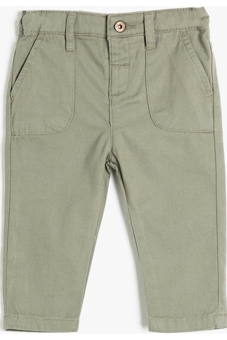 Koton Pantolon Cepli Pamuklu Beli Ayarlanabilir Lastikli Yeşil 3smb40063tw 3SMB40063TW758 Yeşil