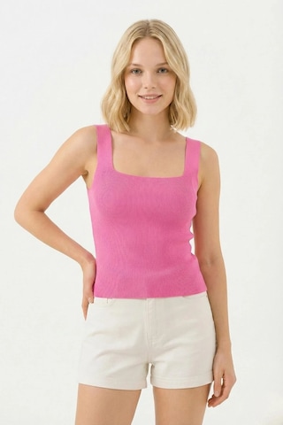 Rovebella Vera Kare Yaka Fitilli Pembe Crop