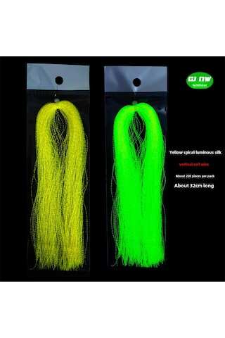 Mufunye Deniz Ve Göl Balıkçılığı İçin Işıklı Sarı Spiral Balık Derisi Zincirli İğne, Uçan Böcek Desenli Dayanıklı Olta Takımı