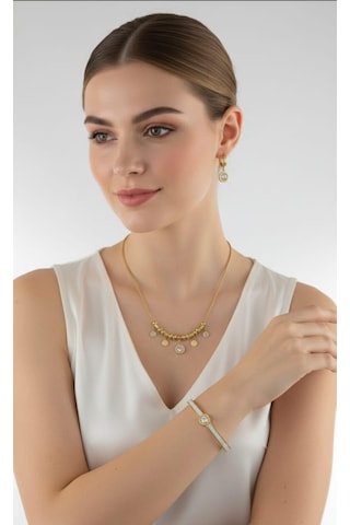 Burry Marka Gold Çelik Takı Seti Gümüş - Rose Gold