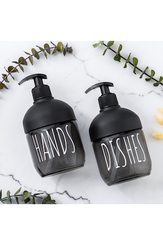 Porsima C-527 Cool Cam Sıvı Sabunluk Seti 2'li 425 ML Siyah