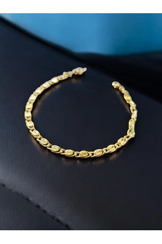 Feron Accessories Gold Renk Fermuar Desen Çelik Bileklik Gold