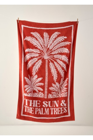 Bella Maison %100 Pamuk The Sun The Palm Plaj Havlusu Kiremit 90x150 Cm Kiremit