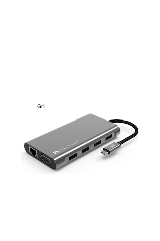Usb C Hub 11 İn 1 Çoklayıcı Çift Hdmı 4k Vga Ethernet 100w Pd Şarj Sd Tf Kart Okuyucu