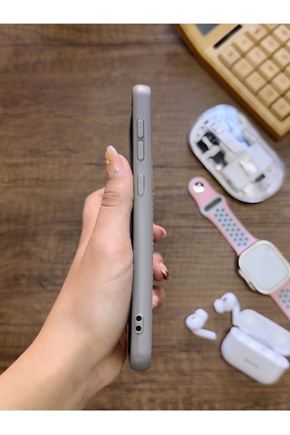 Samsung Galaxy A20 / A30 Uyumlu Premium Deri Dokulu Darbelere Karşı Dayanıklı Nazal Silikon Kılıf Gri