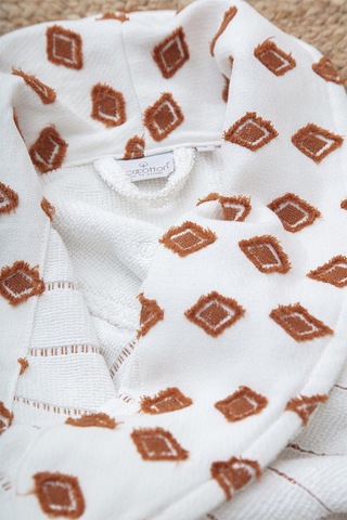 Ecocotton İmre Terra-siyah "m-l" %100 Organik Pamuk Müslin Jakarlı Aile Bornoz Seti Siyah