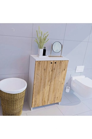 Banyo Düzenleyici Mutfak Rafı Banyo Dolabı Çok Amaçlı Dolap 5 Katlı Mutfak Düzenleyici Banyo Çam